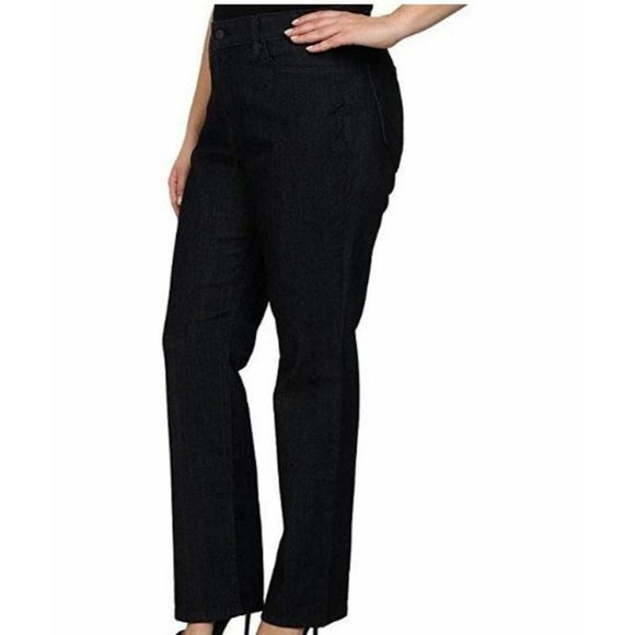 $155 NYDJ Plus Size Marilyn Straight Tonal Stitching Denim Jeans Dark Enzyne 24W - Picture 3 of 3